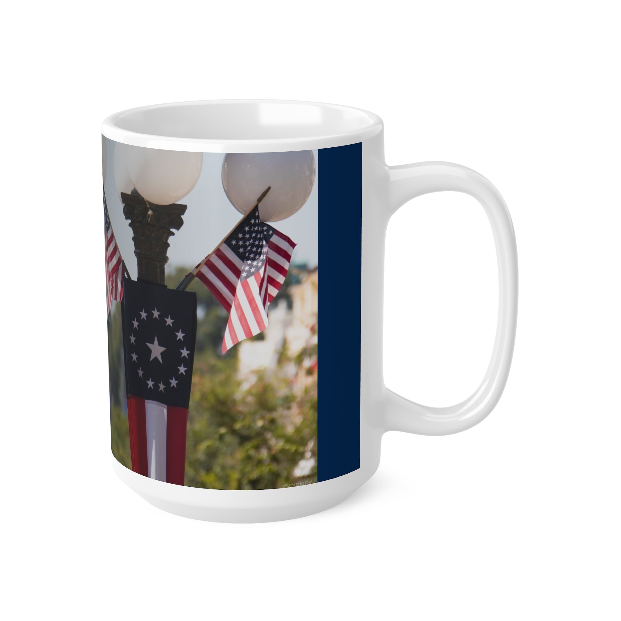 Disney Mickey 'Celebrates America' Flag Mug — Patriotic 11oz & 15oz Coffee Cup