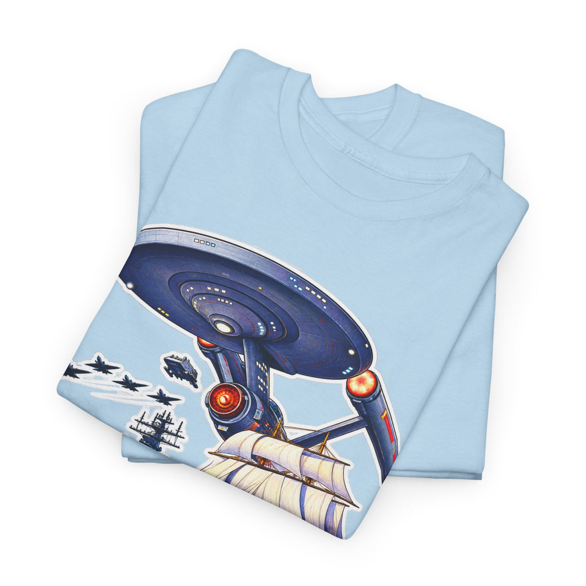 Nautical Starship Called Enterprise T-Shirt — Vintage Sailing Ship Meets Spaceship Graphic Tee