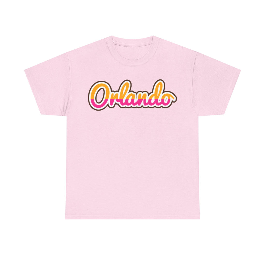 Orlando Retro Script Tee — Vintage Sunset City Souvenir Shirt
