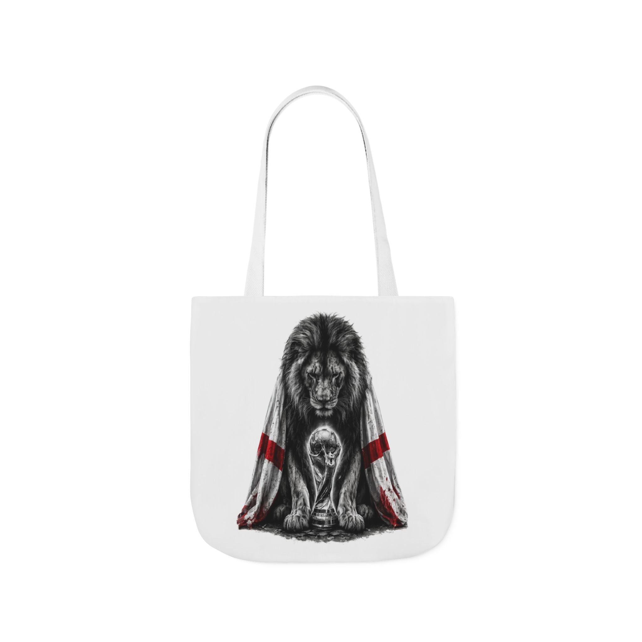 England Lion Guardian Canvas Tote — Protective Lion & Cub Illustration Tote Bag