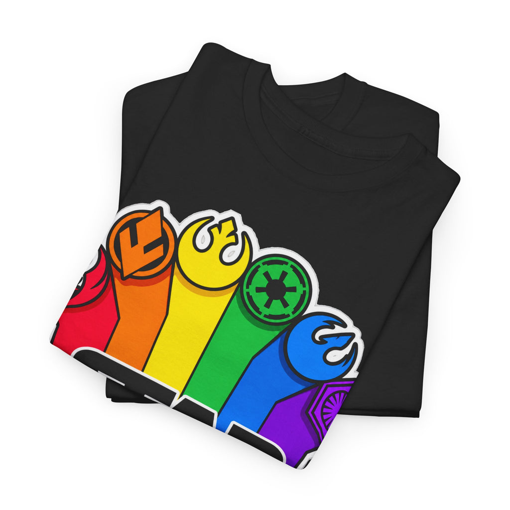 Star Wars Rainbow Emblem Tee — LGBTQ+ Pride Fan Cotton Shirt