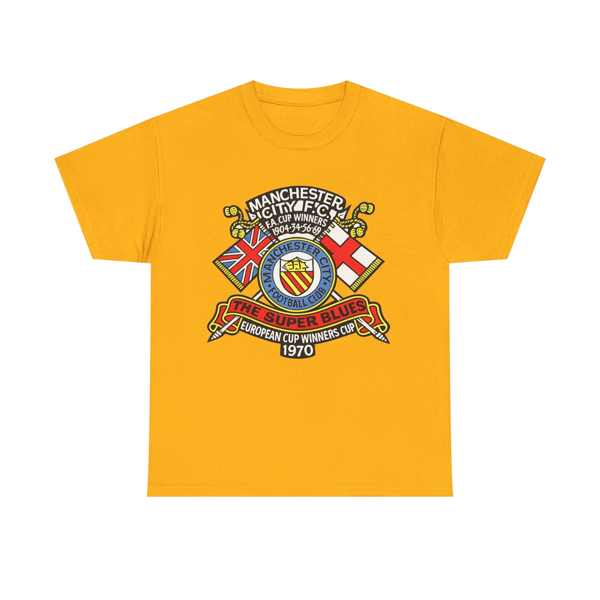 Manchester City Vintage Crest Tee — 'The Super Blues' 1970 European Cup Winners