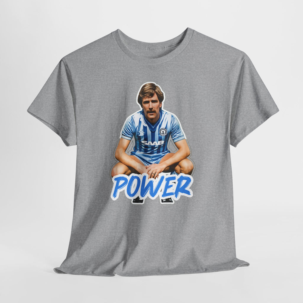Paul Power Manchester City Legend Player Graphic Tee — Retro Football Jersey Design