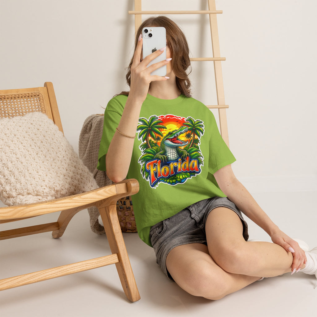 Florida Gator Sunset T-Shirt — Tropical Palm Beach Vacation Tee