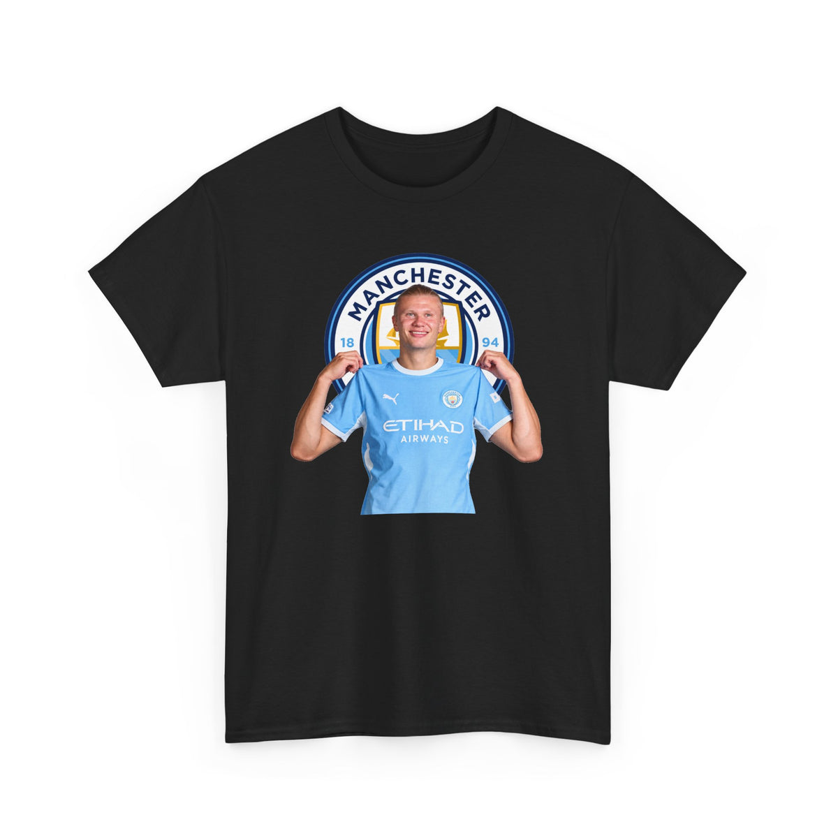 Manchester City Erling Haaland Inspired Cotton T-Shirt Tee — Player Celebratory Graphic T-Shirt