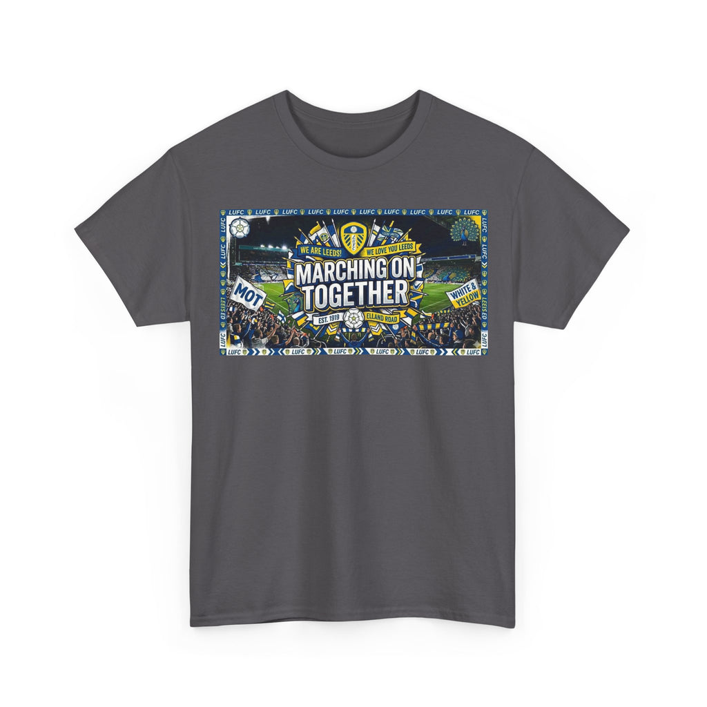 Leeds United T-Shirt — "Marching On Together" Fan Tee (Soccer Supporter Graphic)