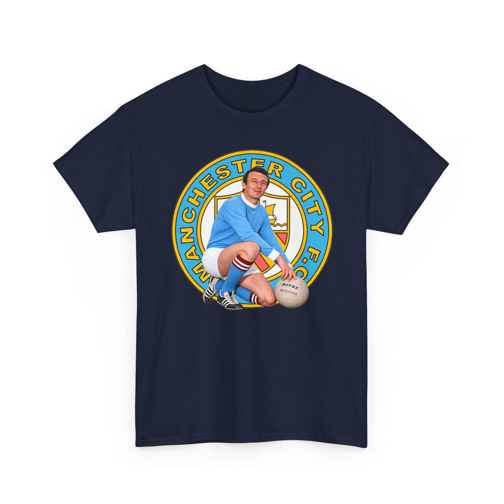 Mike Summerbee Manchester City Vintage Soccer Tee — Retro Player Crest Graphic