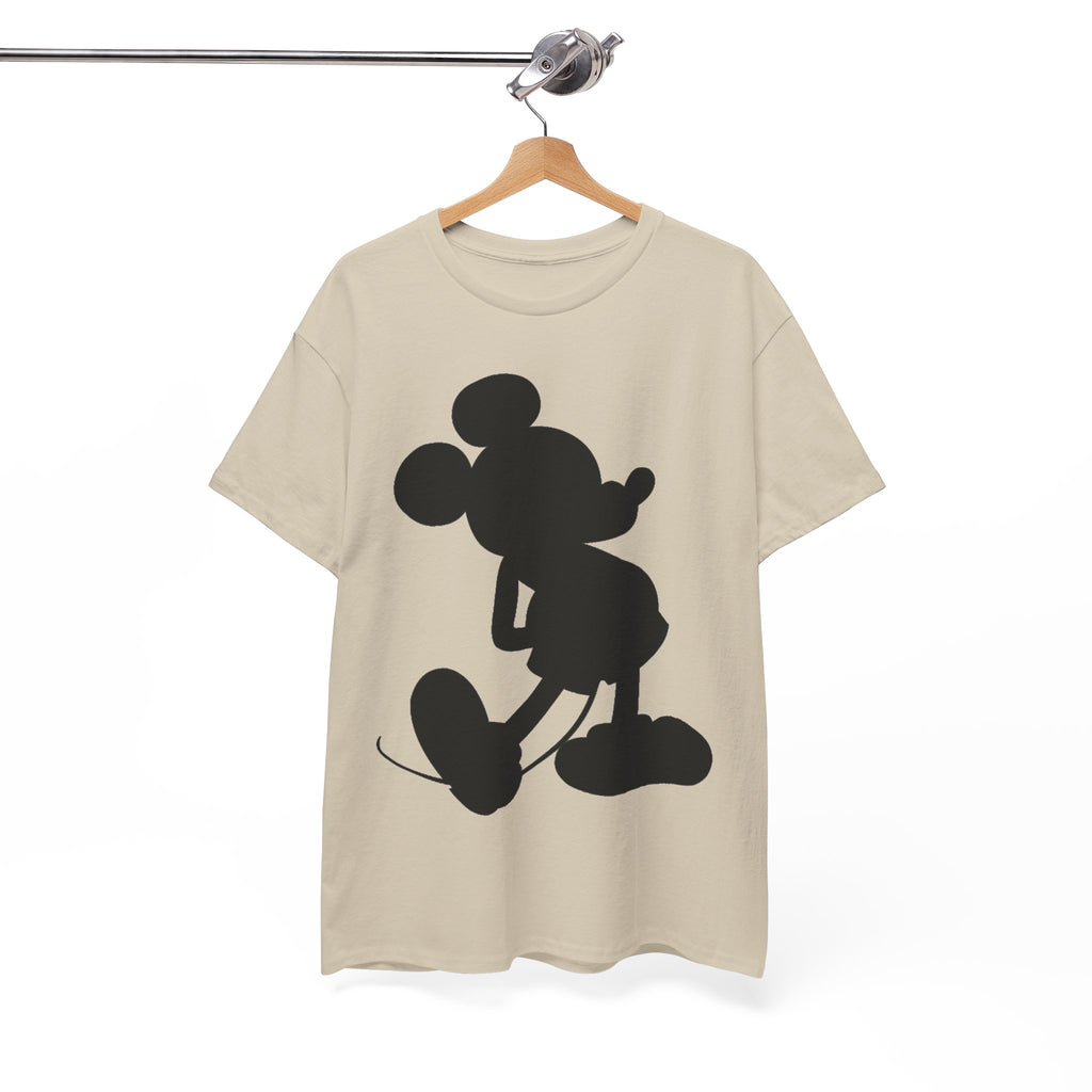 Mickey Mouse Silhouette Graphic Tee — Retro Cartoon Shadow T-Shirt