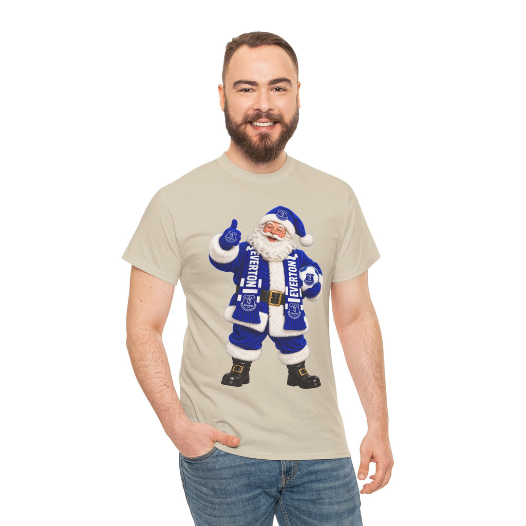 Everton Santa Scarf Christmas Tee - Holiday Vintage Santa T-Shirt
