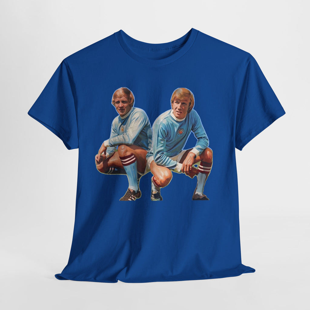 Franny Lee and Colin Bell Manchester City Retro Soccer Players T‑Shirt — Vintage Football Graphic Tee