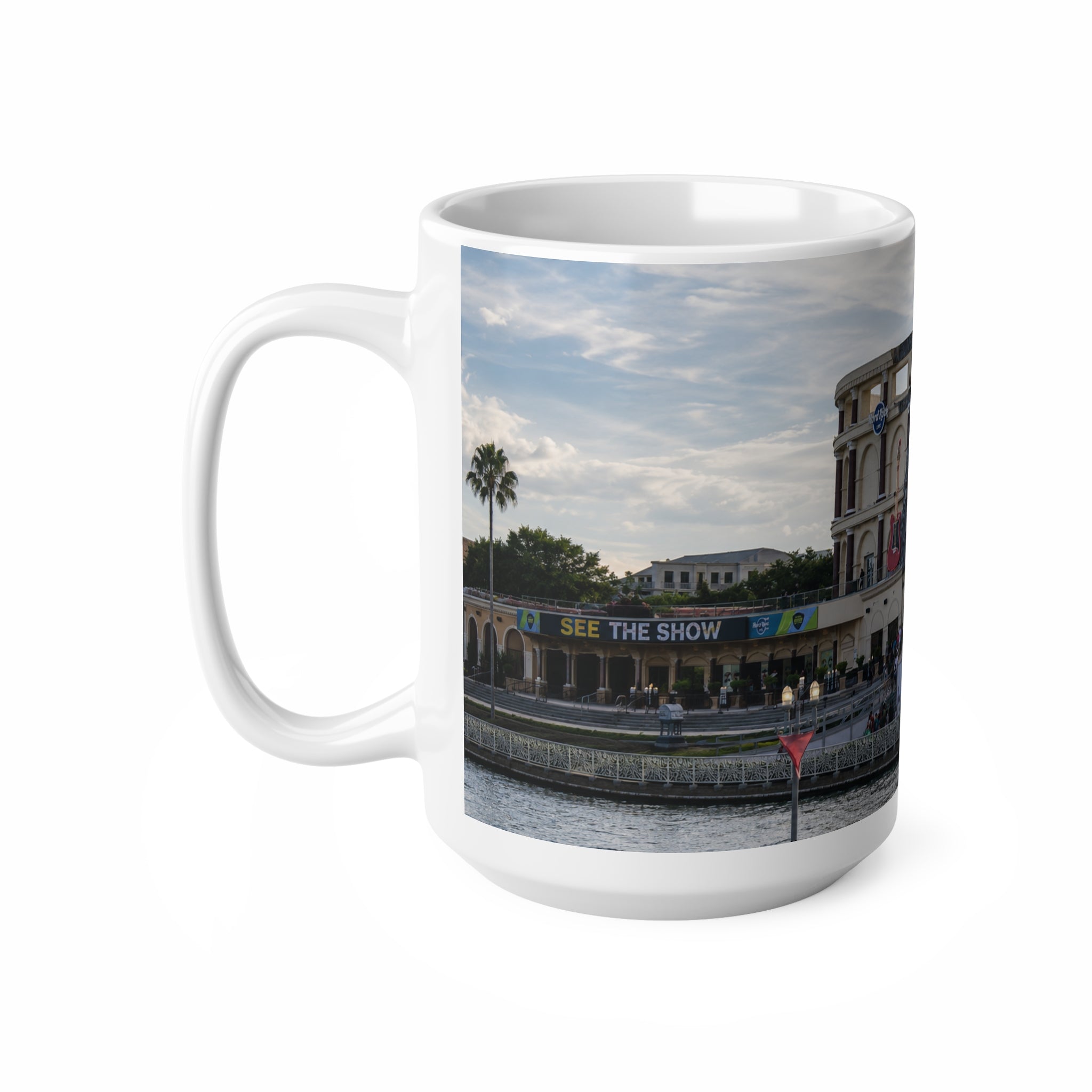 Hard Rock Cafe Orlando Waterfront Photo Ceramic Mug — 11oz & 15oz Souvenir Coffee Cup