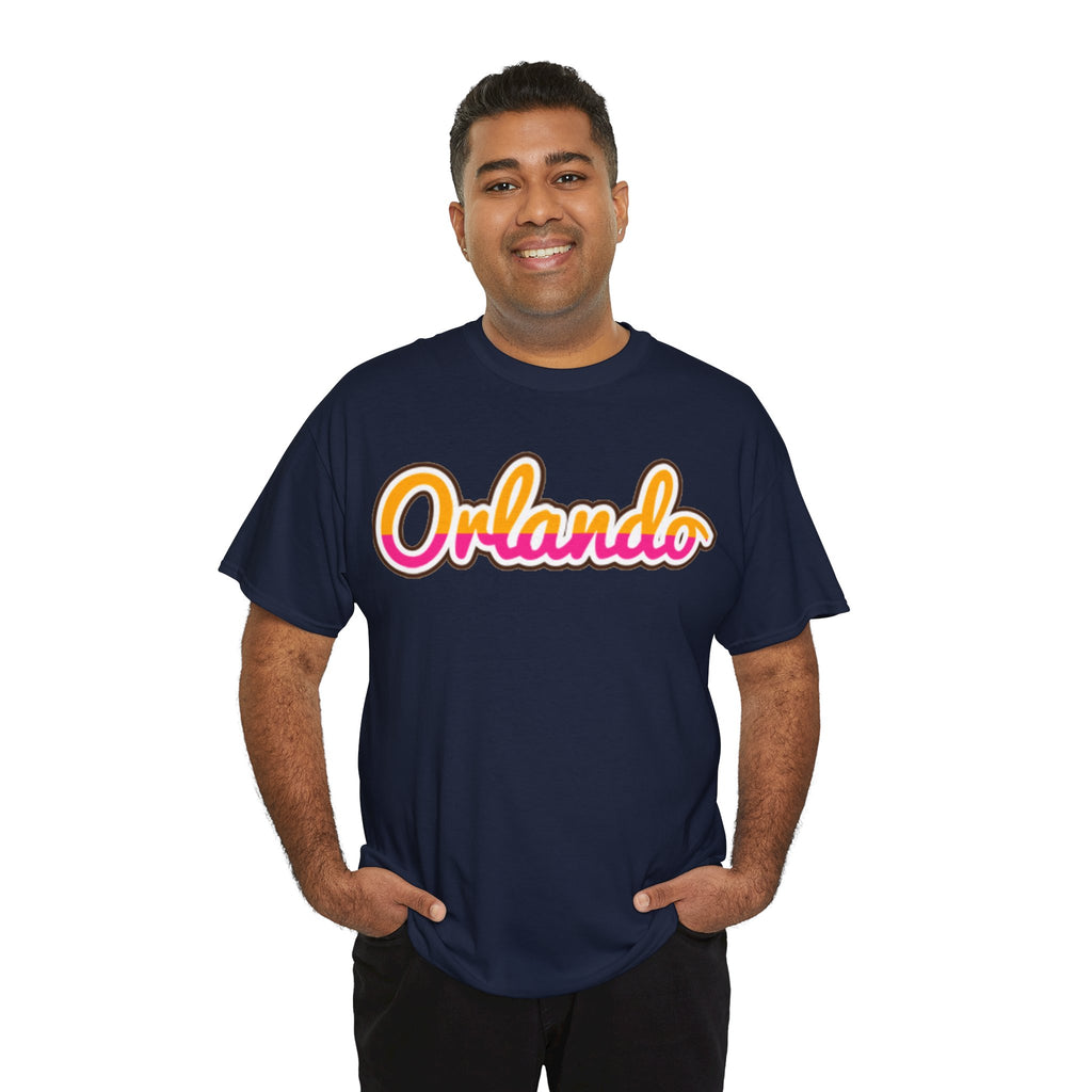 Orlando Retro Script Tee — Vintage Sunset City Souvenir Shirt