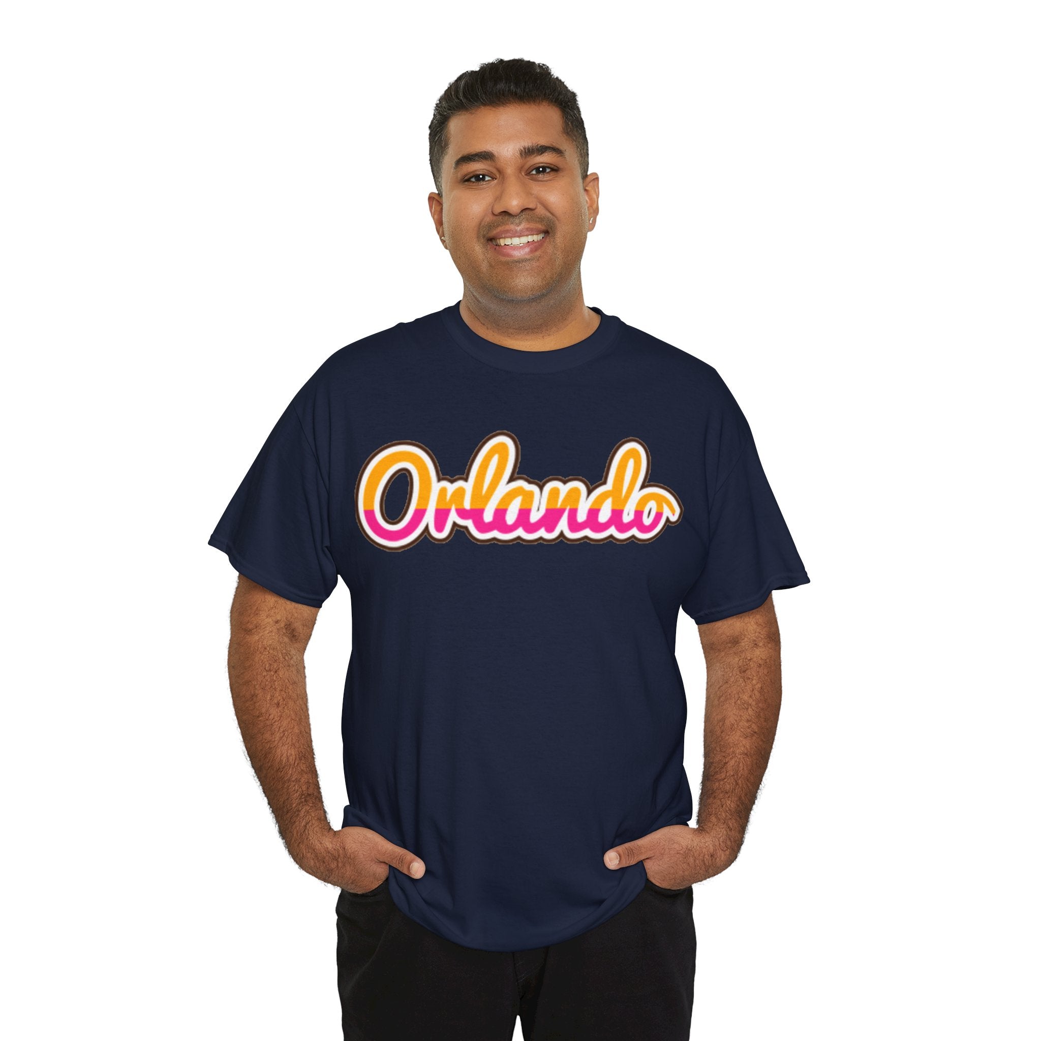 Orlando Retro Script Tee — Vintage Sunset City Souvenir Shirt