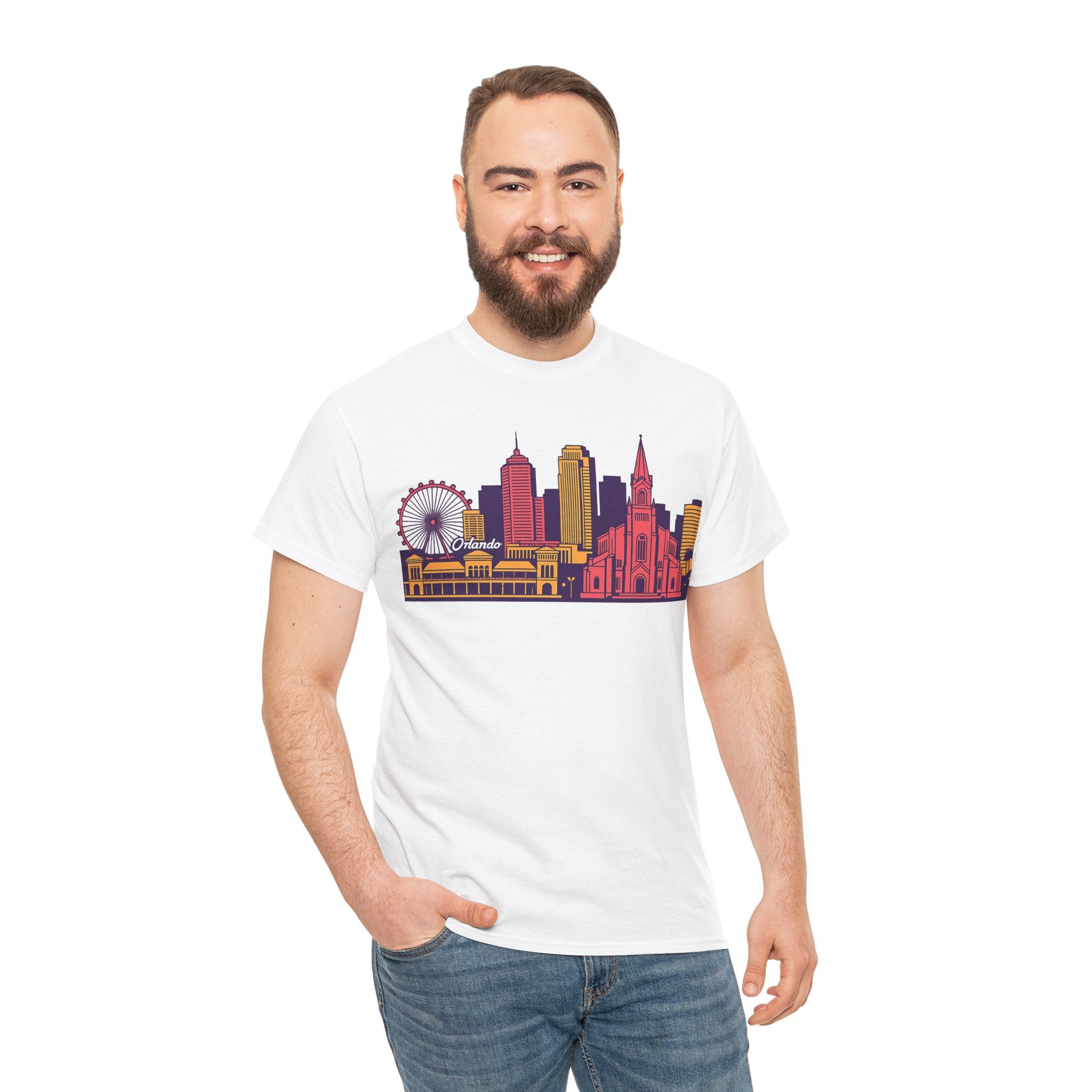 Orlando City Skyline T-Shirt — Colorful Urban Landmark Graphic Tee