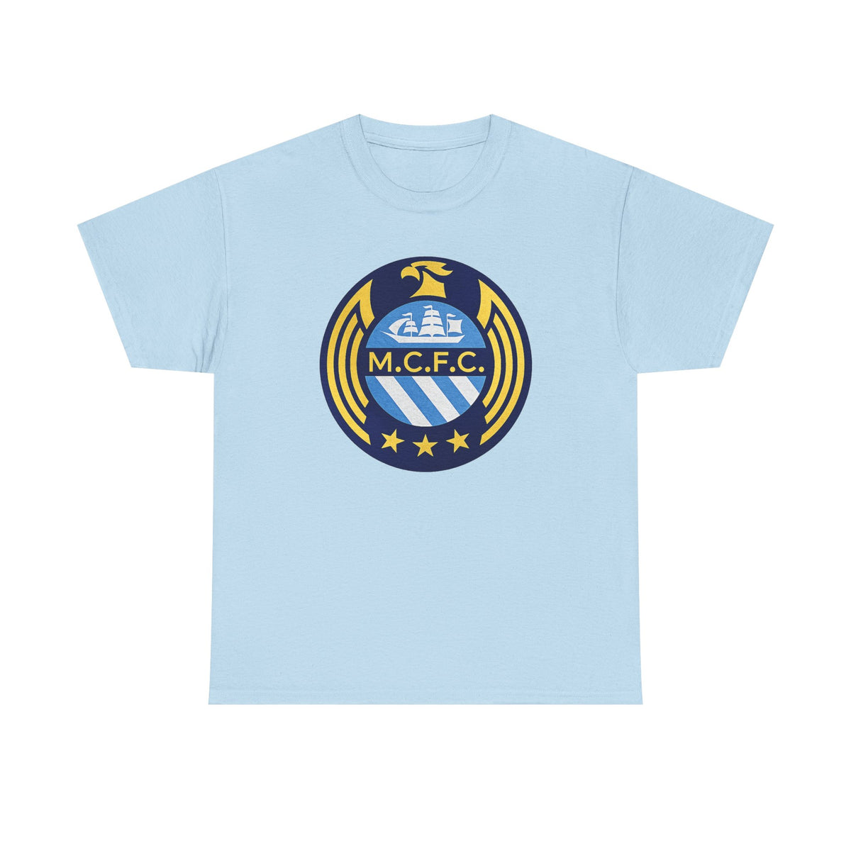 MCFC Crest T-Shirt — Vintage Blue & Gold Soccer Tee