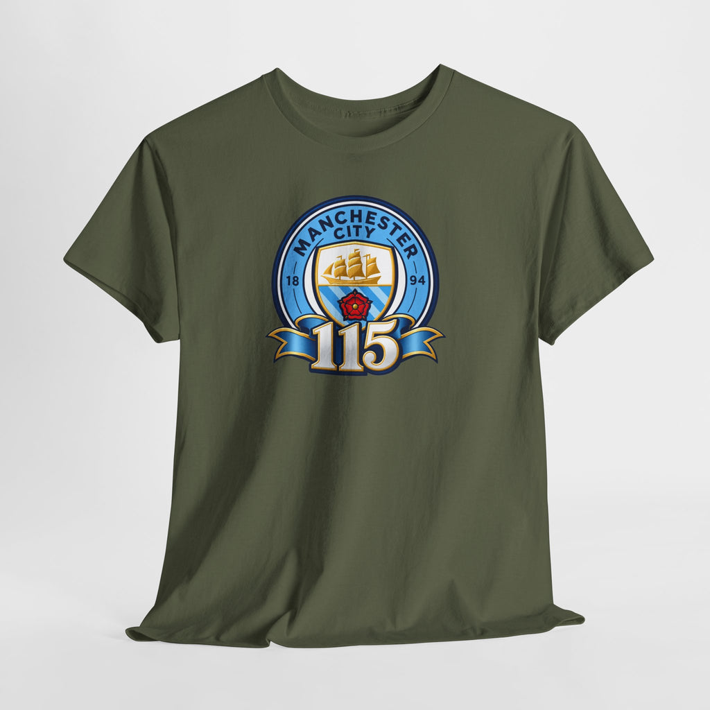 Manchester City 115th Crest Inspired Cotton T-Shirt