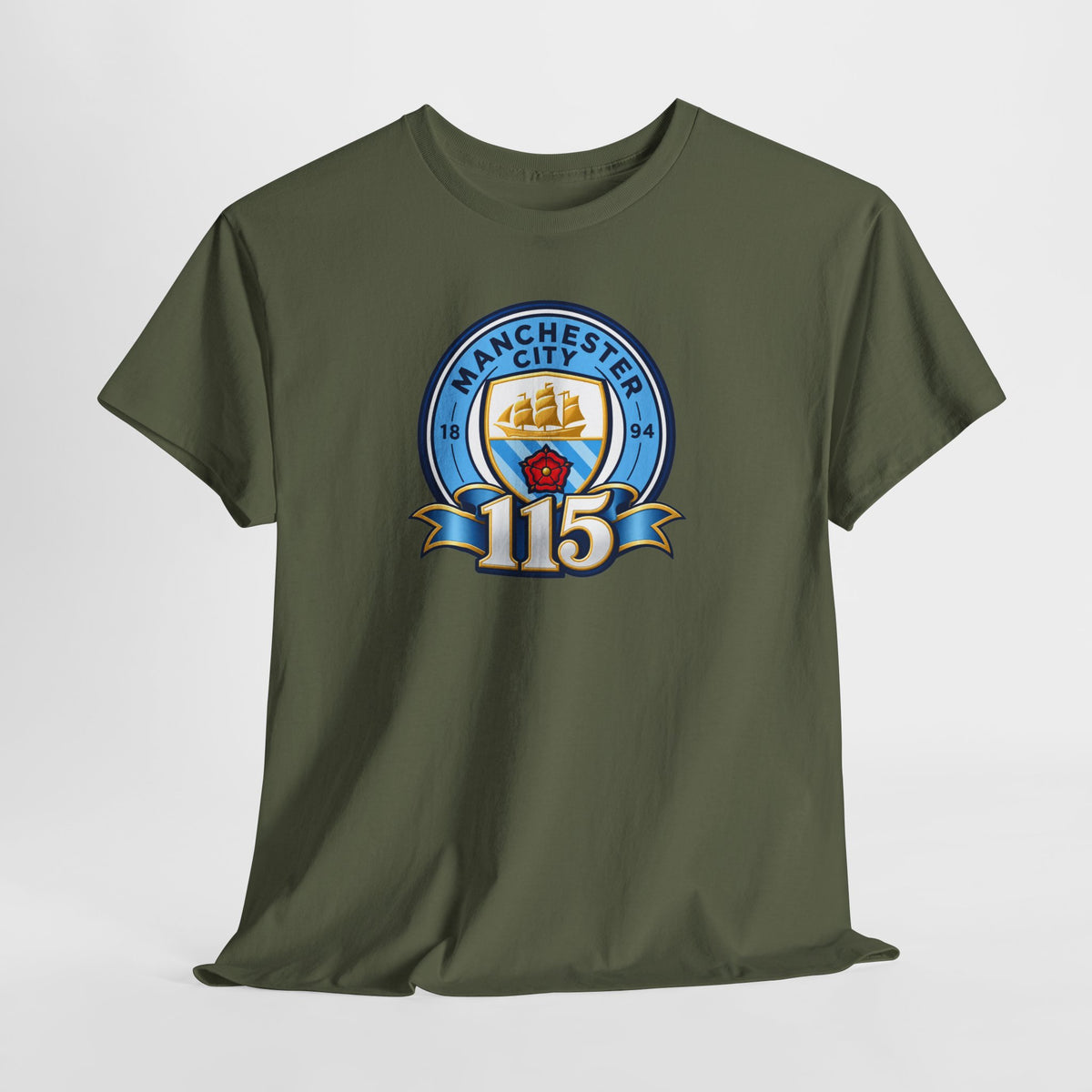 Manchester City 115th Crest Inspired Cotton T-Shirt