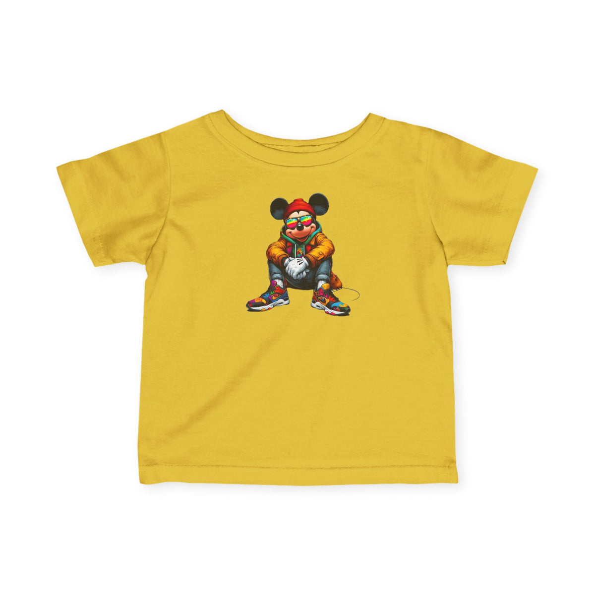 Mickey Mouse Infant Tee — Colorful Cartoon Mouse in Sneakers Baby Shirt