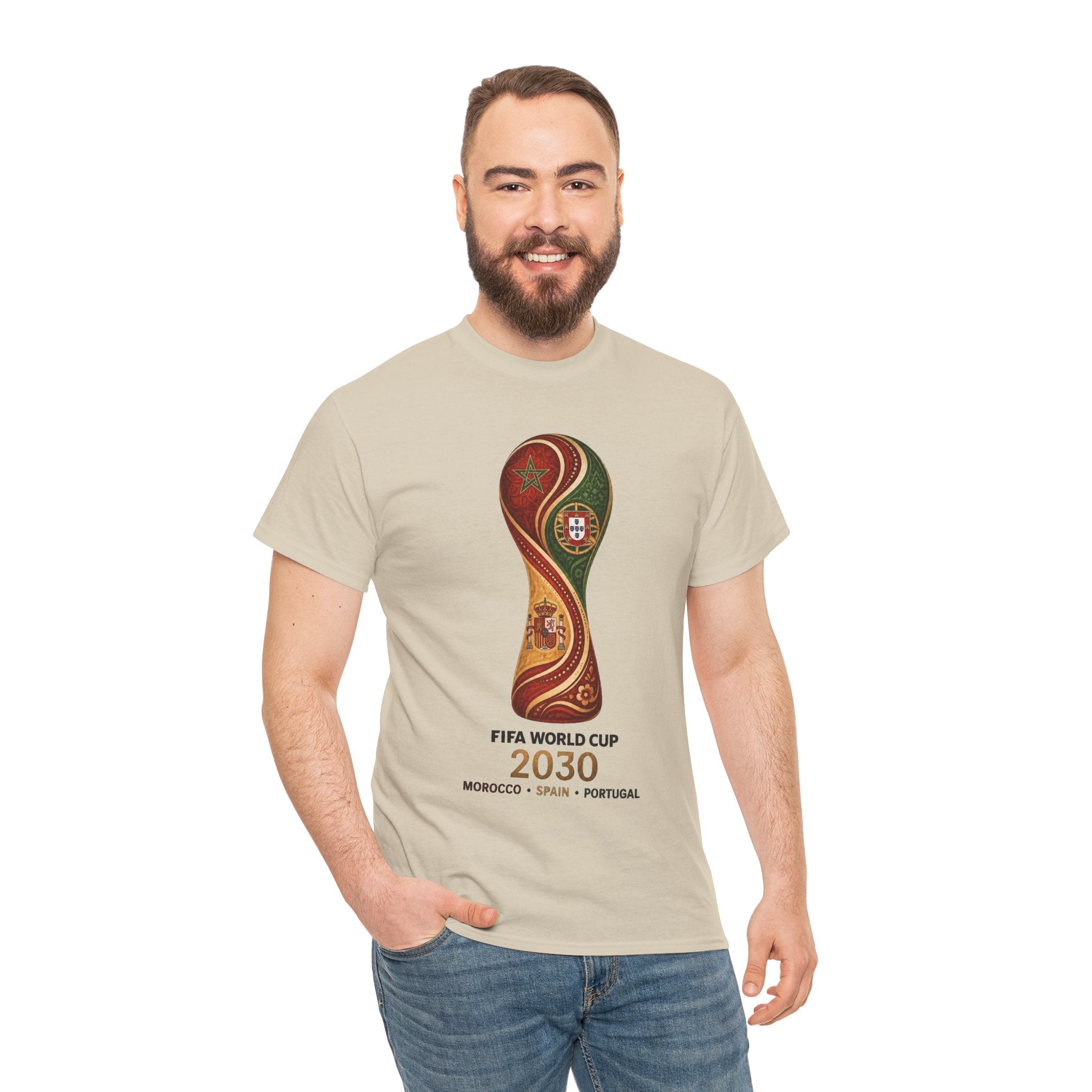 FIFA World Cup 2030 Trophy T-Shirt — Morocco Spain Portugal Official Design