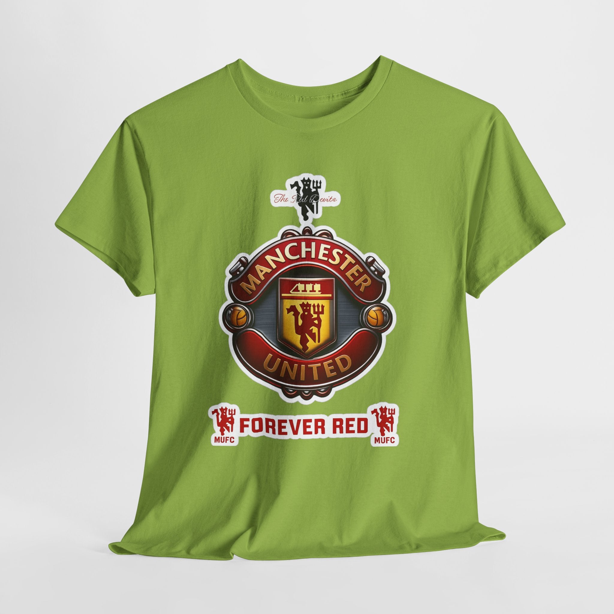 Manchester United Inspired Football Crest Tee — "Forever Red" Supporter Shirt