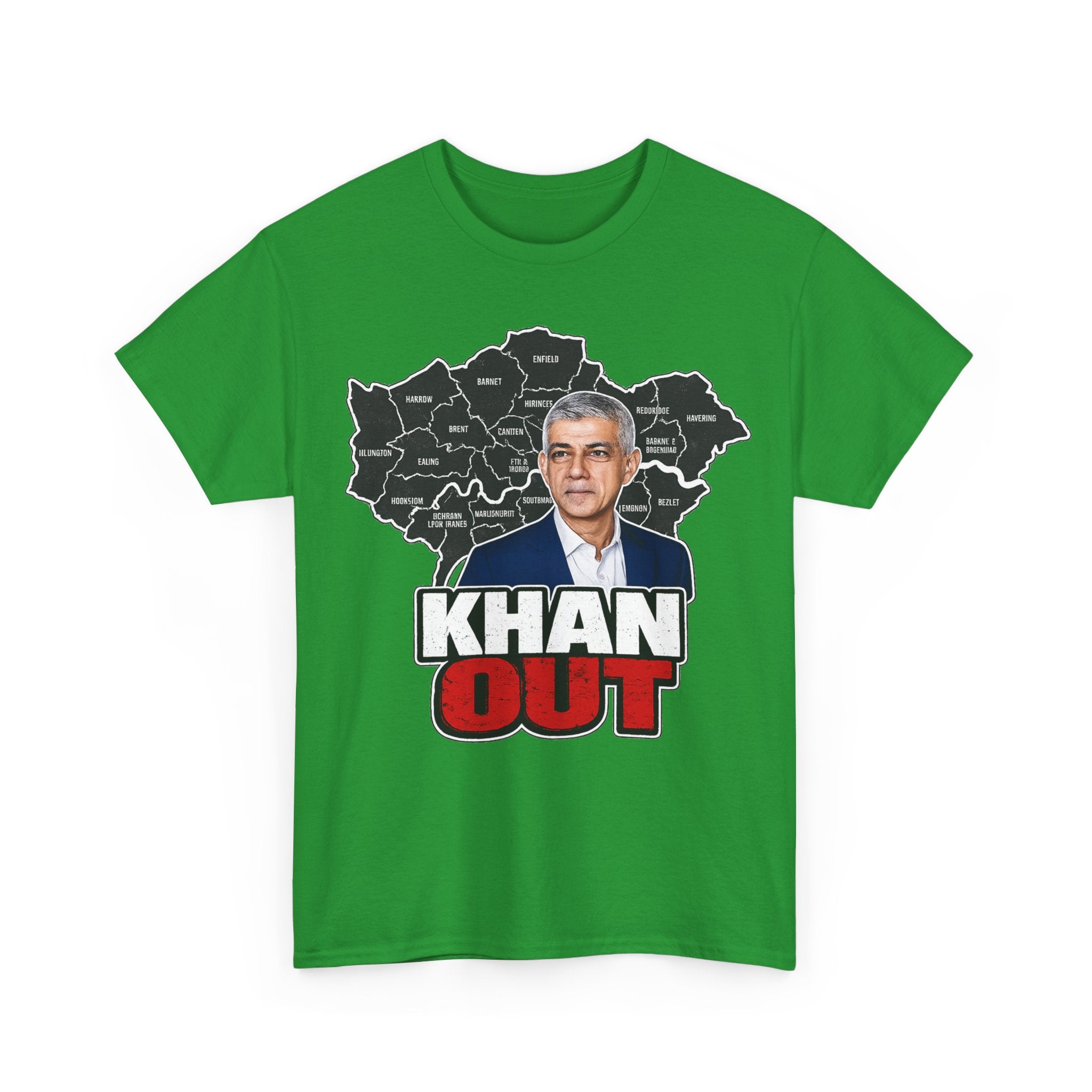 Sadiq Khan Out" Political Protest Tee with Sadiq Khan Graphic T-Shirt