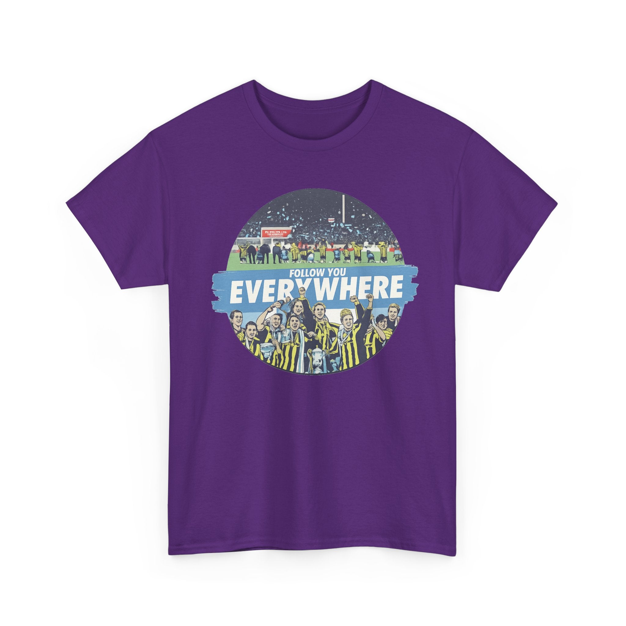 Manchester City Everywhere Soccer Crowd Graphic Tee — 'Follow You Everywhere' Fan Shirt