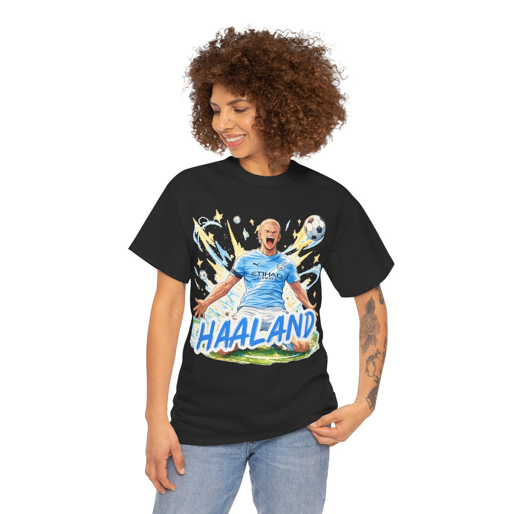 Erling Haaland Anime Fan Tee — Celebratory Football Player Graphic T-Shirt