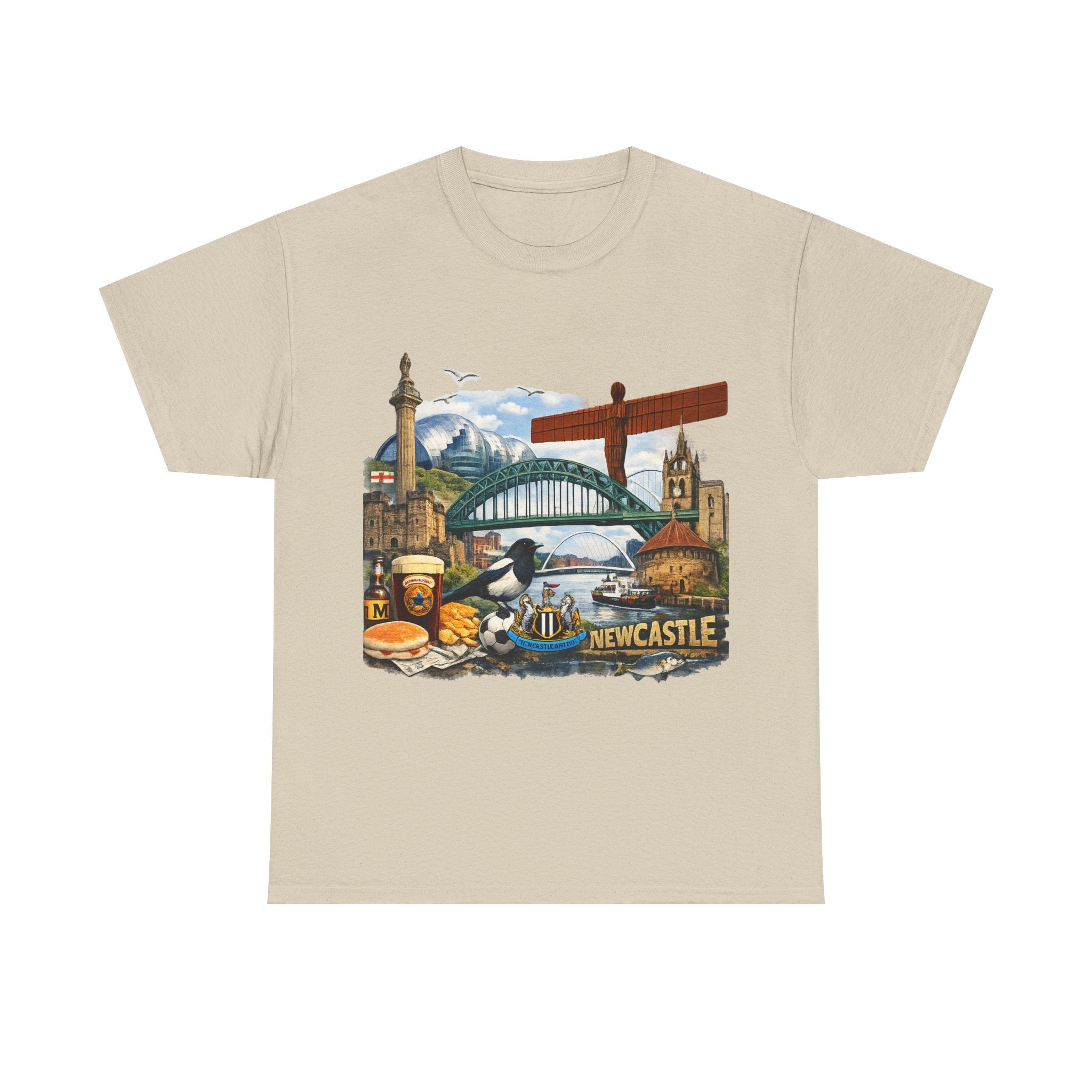 Newcastle Upon Tyne Landmark Tee — Vintage Cityscape T-Shirt