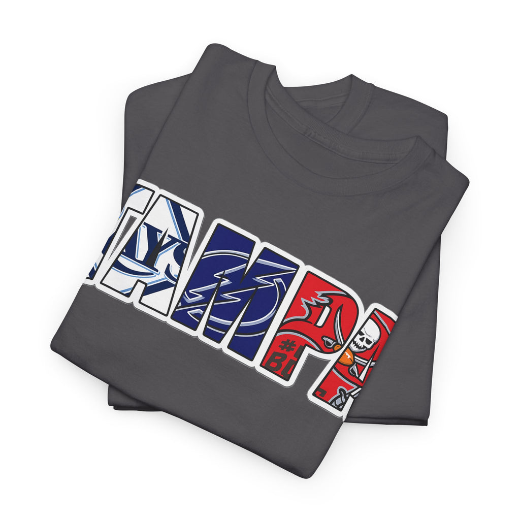 Tampa Block Letter Tee — Florida Flag Graphic T‑Shirt