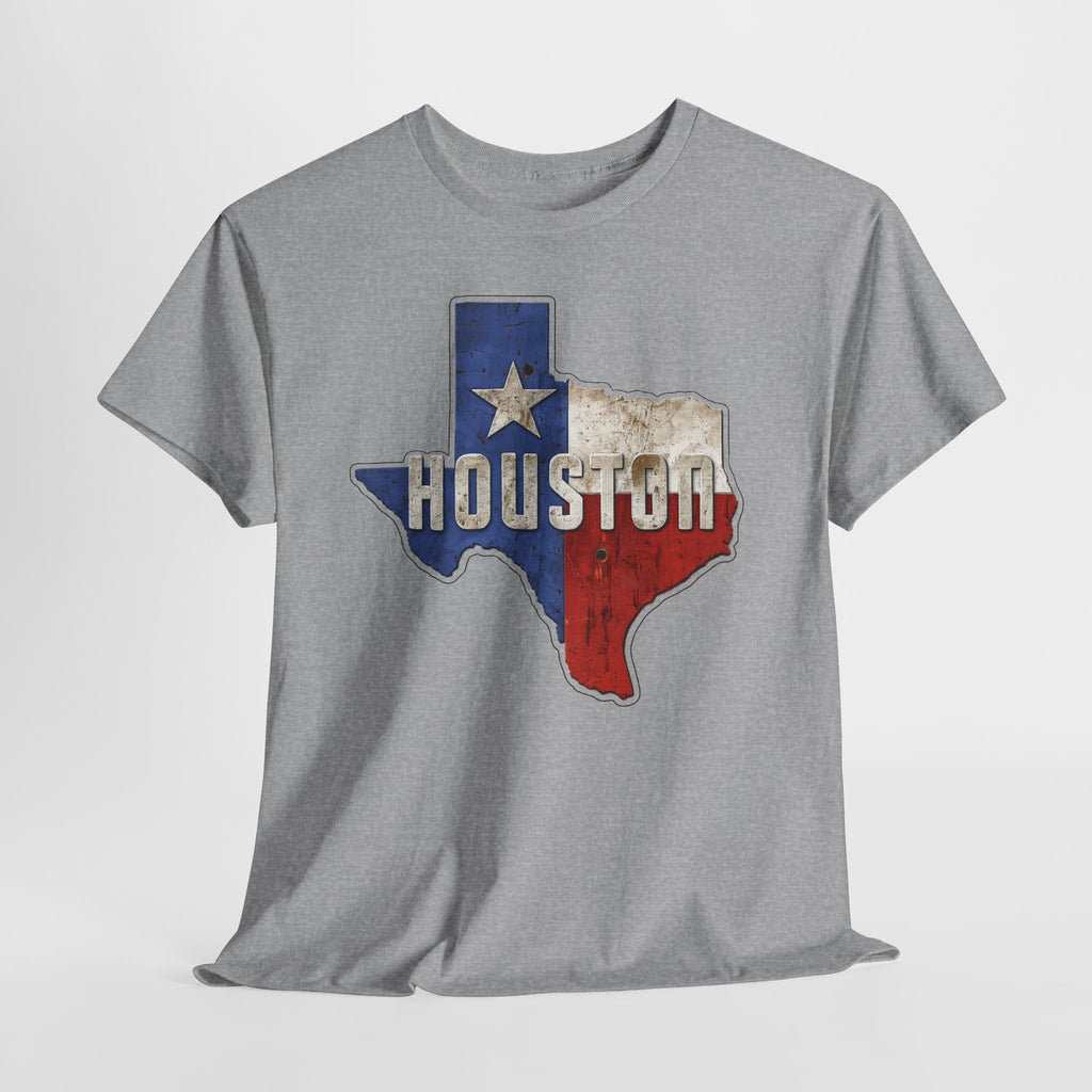 Houston Texas Flag Graphic Tee — Vintage State Outline T-Shirt