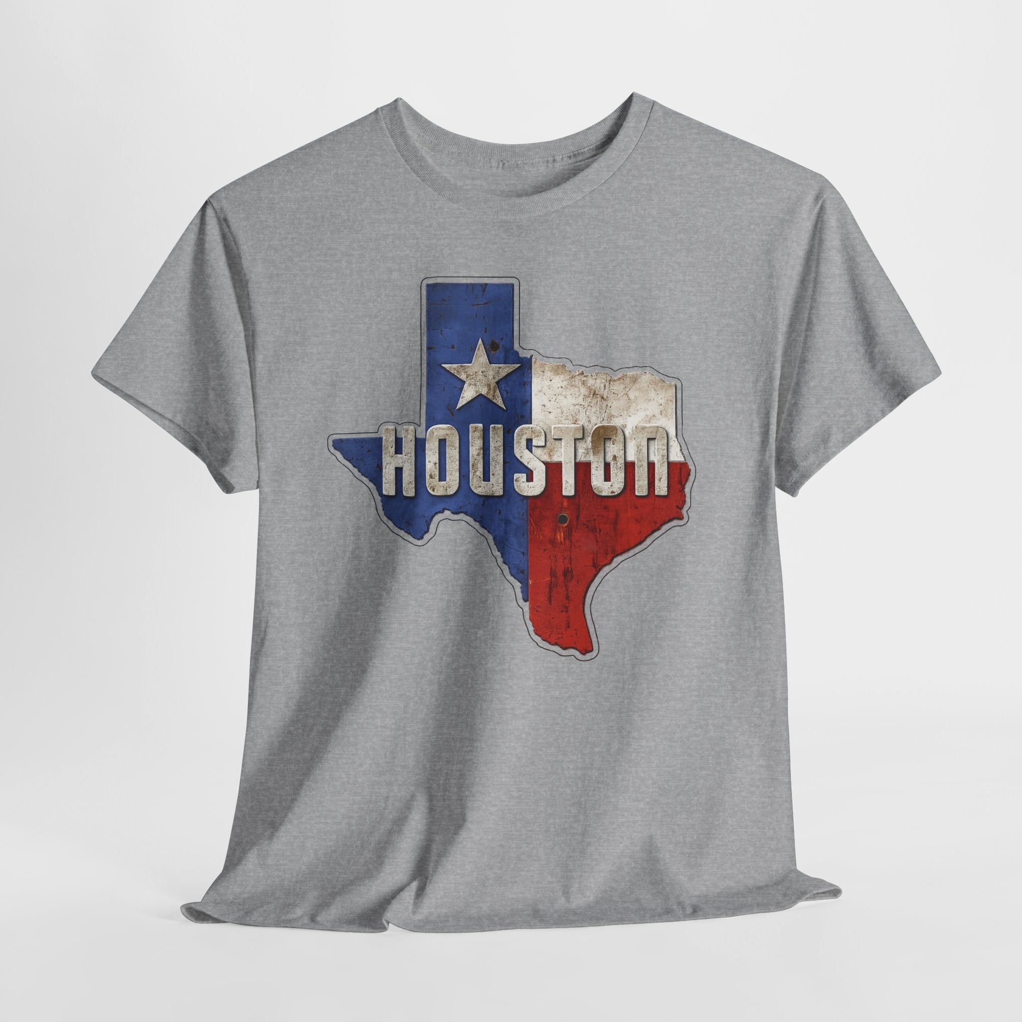 Houston Texas Flag Graphic Tee — Vintage State Outline T-Shirt