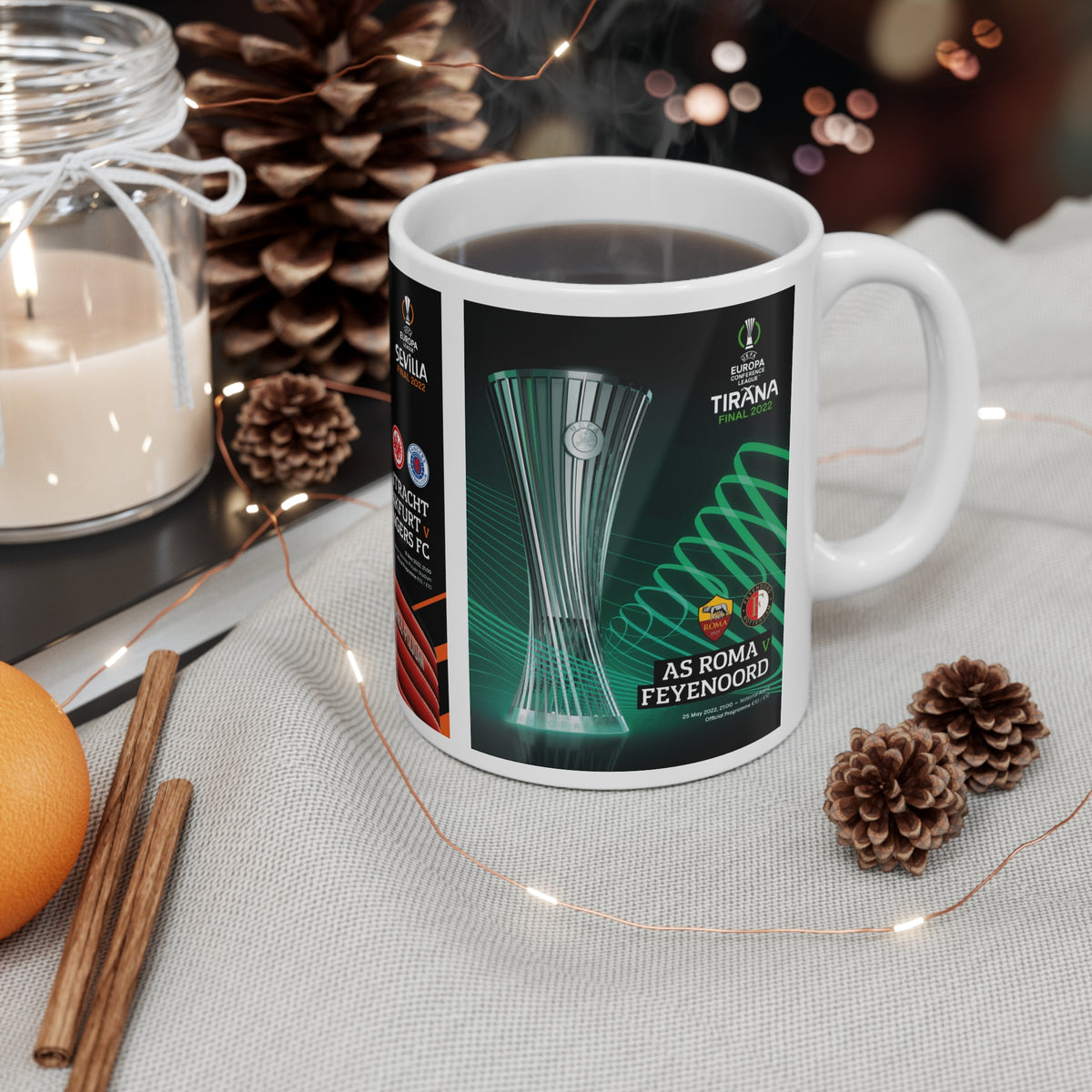 2022 UEFA Finals Programme Covers Inspired Ceramic Coffee Mug