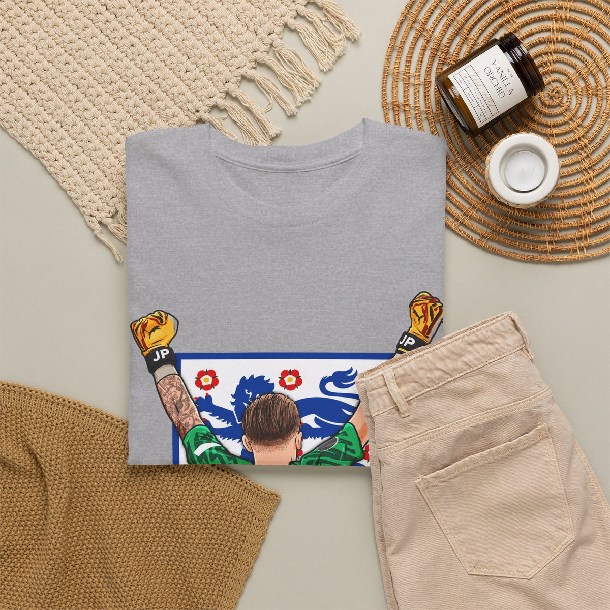 Pickford England Number 1 Goalkeeper Graphic Tee — Victory Pose Jersey Design