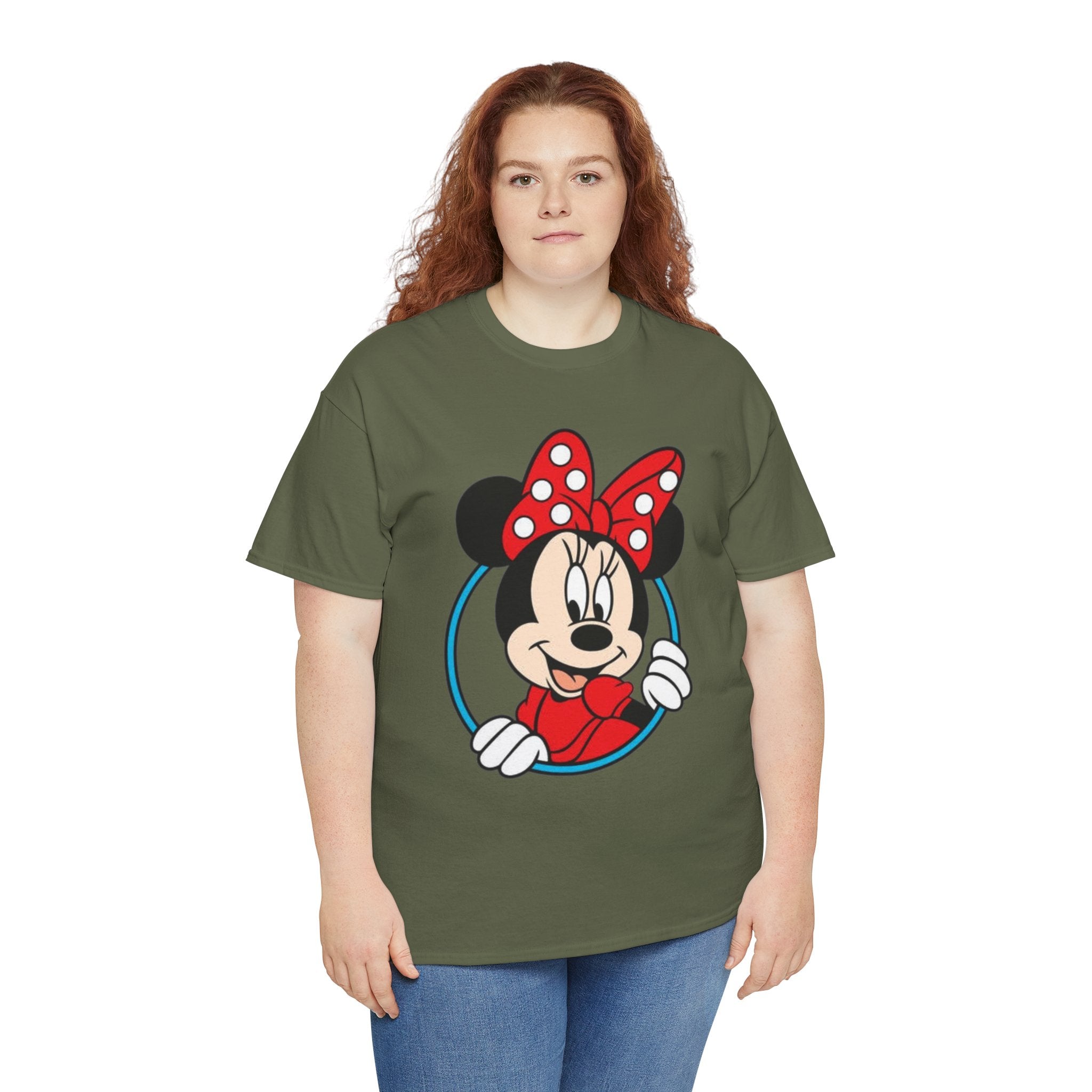 Minnie Mouse Retro Peeking Cotton T-Shirt / Tee