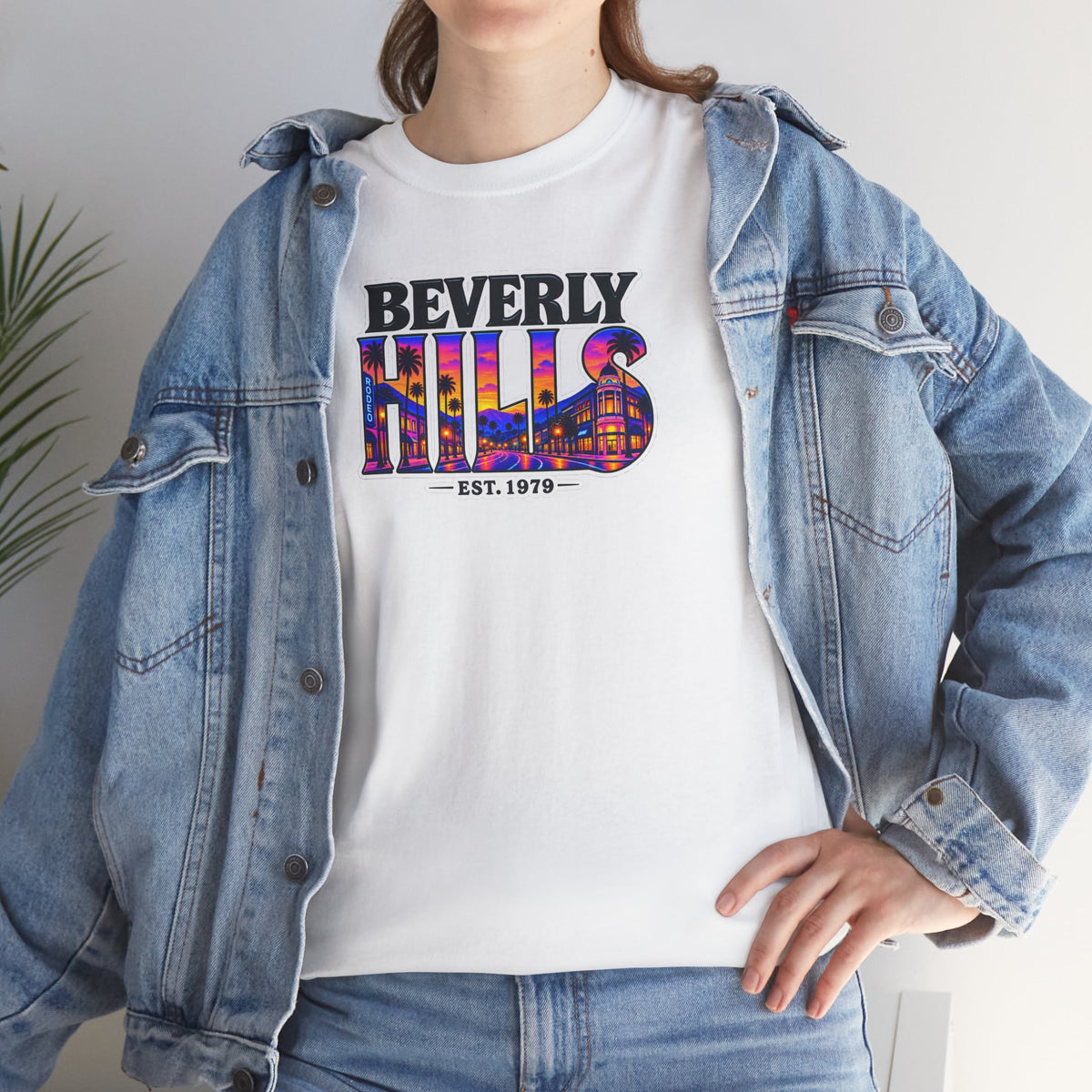Beverly Hills Retro Sunset Tee — 'Beverly Hills EST. 1979' Graphic T-Shirt
