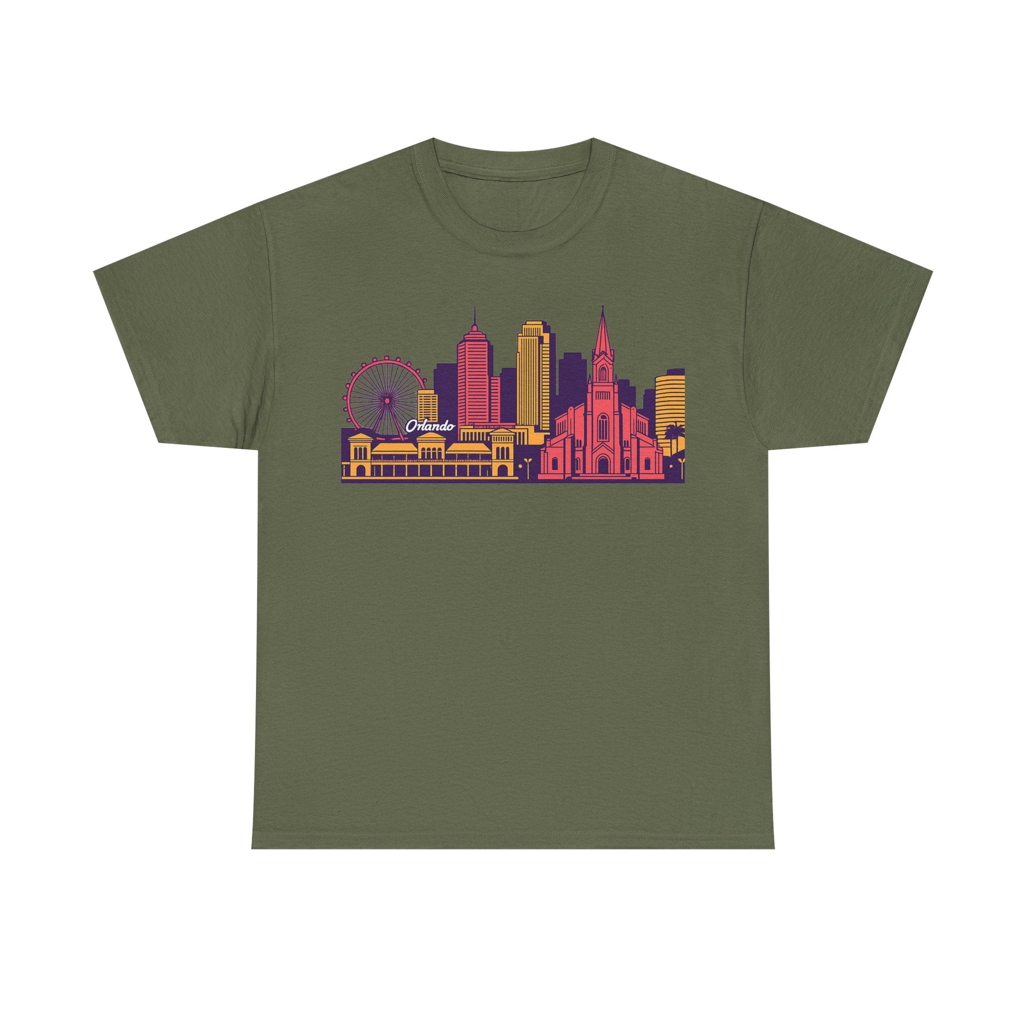 Orlando City Skyline T-Shirt — Colorful Urban Landmark Graphic Tee