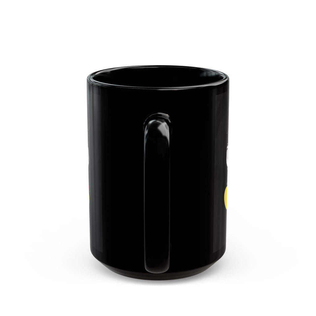 Black Character Mug - Classic Cartoon Mouse Sitting Design (11oz, 15oz)