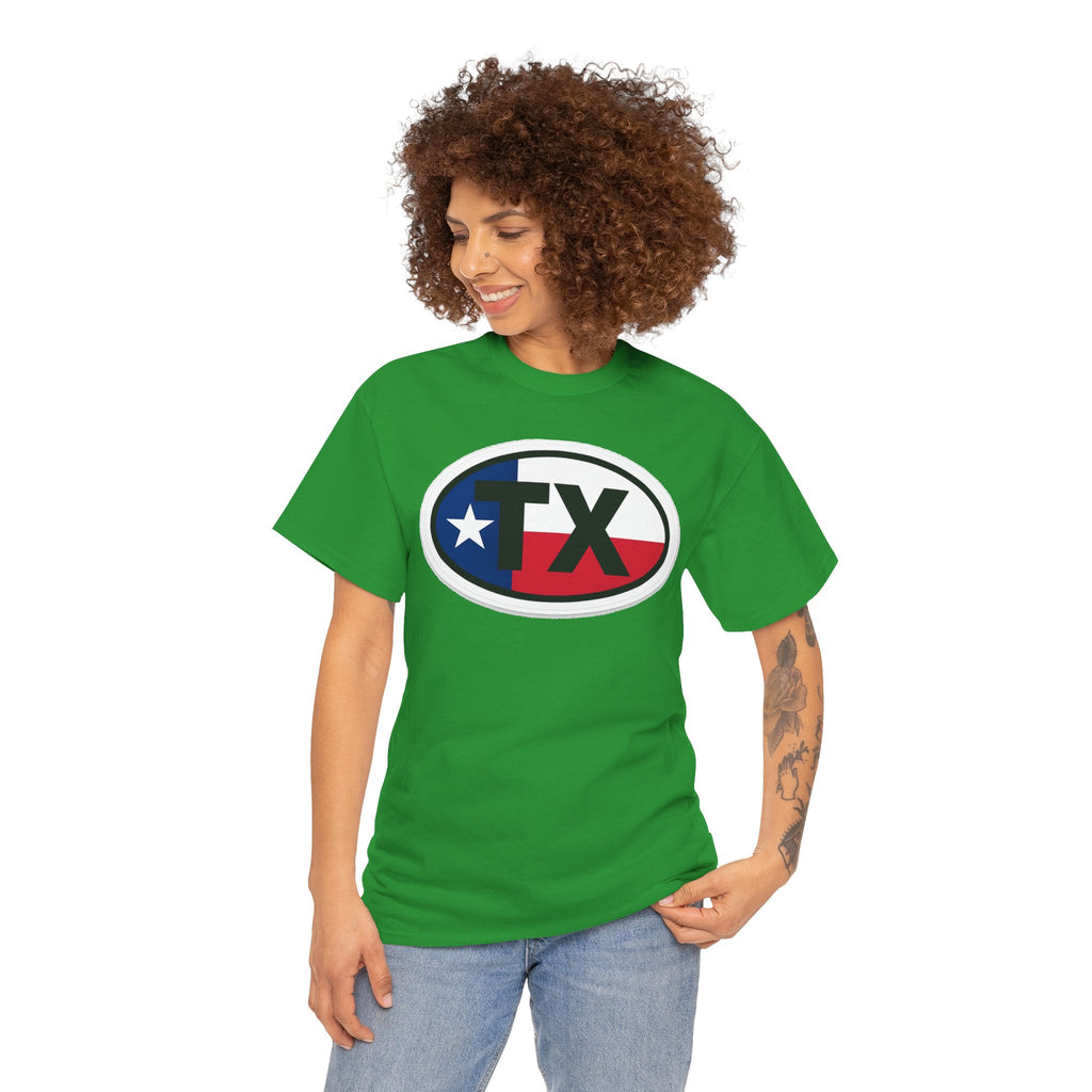 Texas Flag TX Oval T-Shirt — Patriotic Lone Star Tee