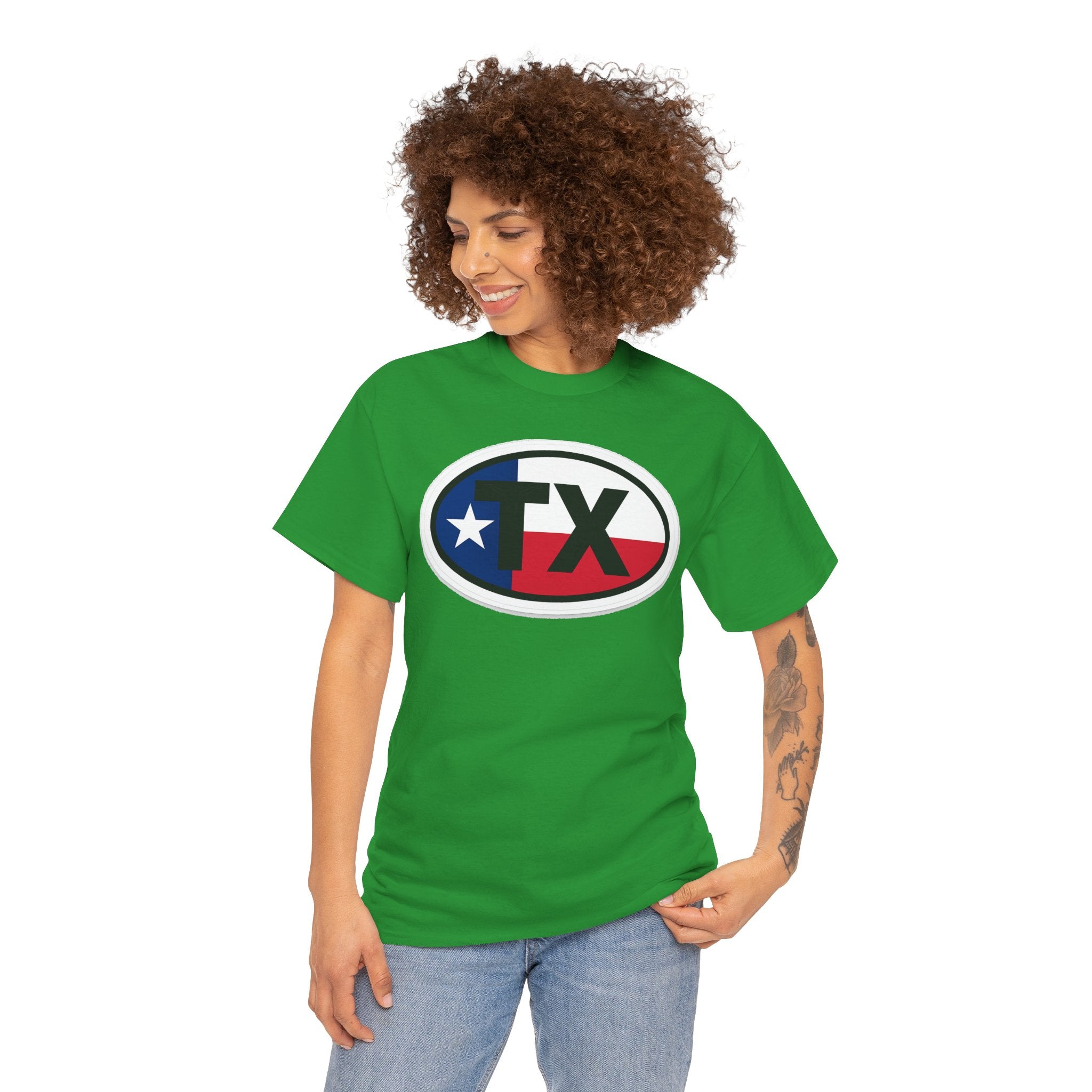 Texas Flag TX Oval T-Shirt — Patriotic Lone Star Tee