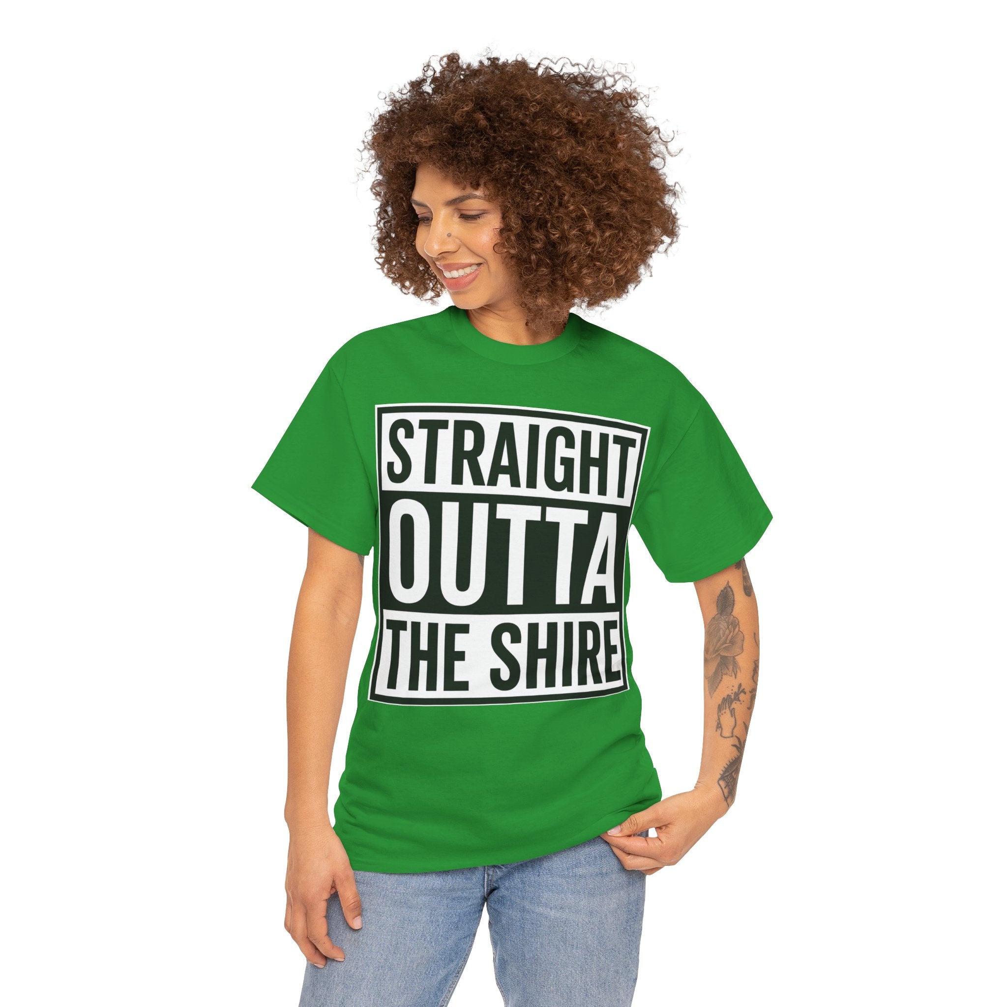 T-Shirt — "Straight Outta The Shire" Funny Hobbit Travel Tee
