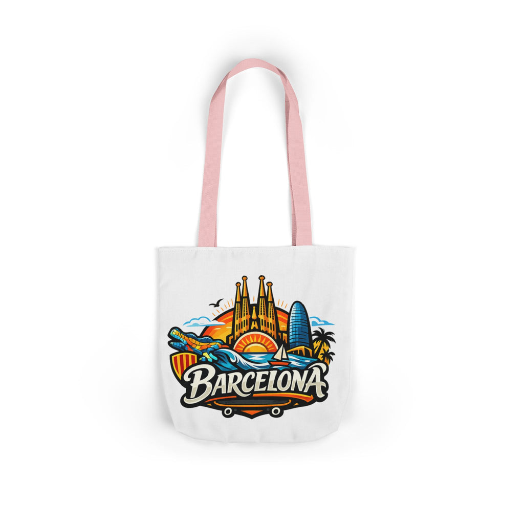 Barcelona Skyline Canvas Tote Bag — Colorful Travel Souvenir Tote