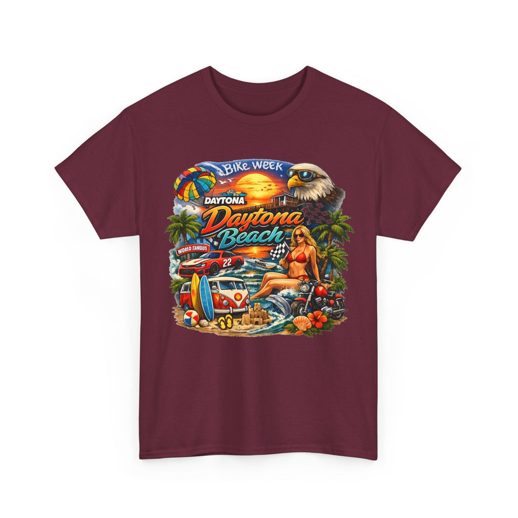Daytona Beach Vintage Surf T-Shirt — Retro Sunset Palm Beach Tee