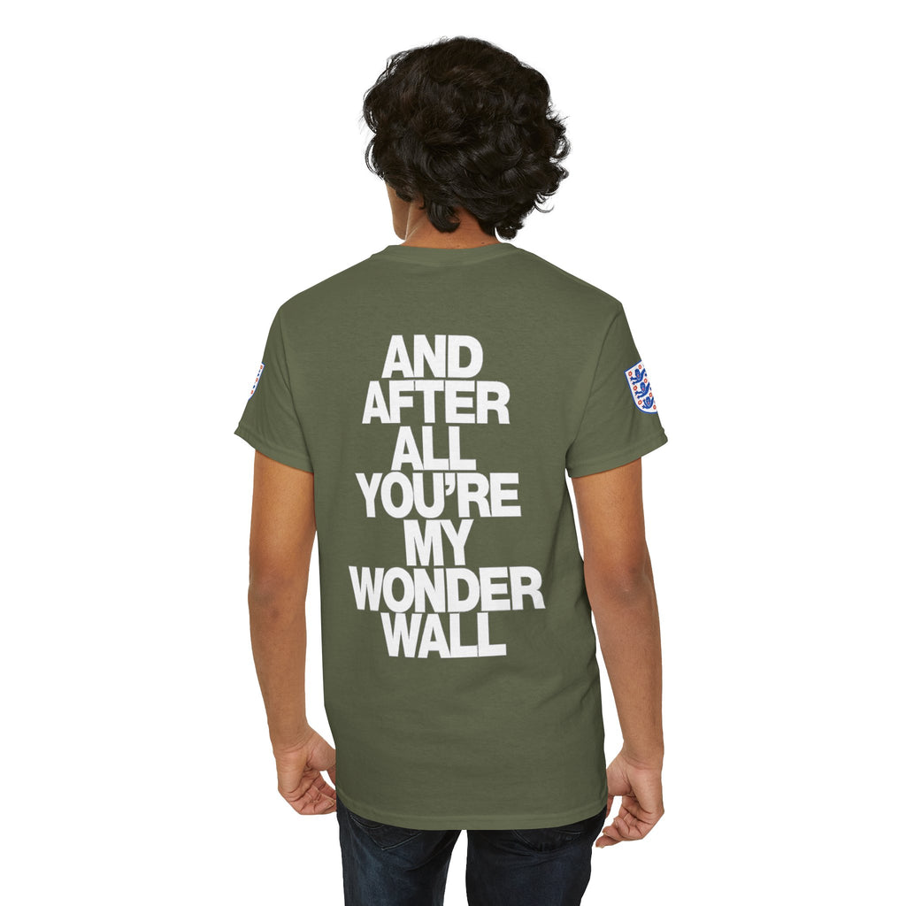 England Football Tee — "And After All You're My Wonderwall" Lyrics Tee