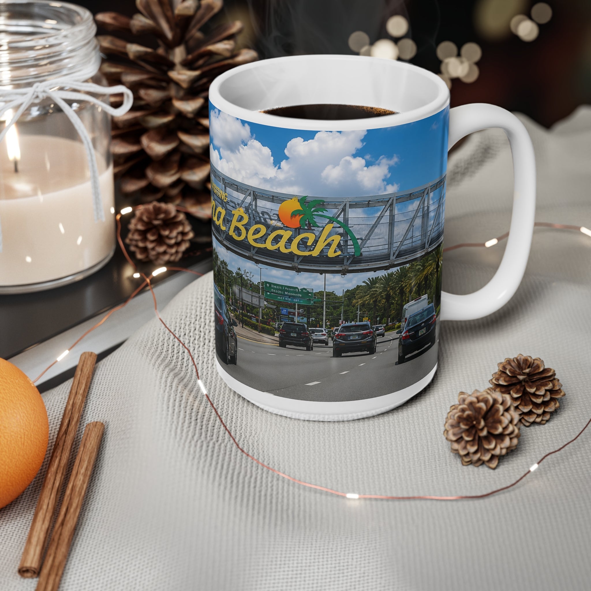 Daytona Beach Scenic Photo Mug — Ceramic Coffee Cup (11oz & 15oz)