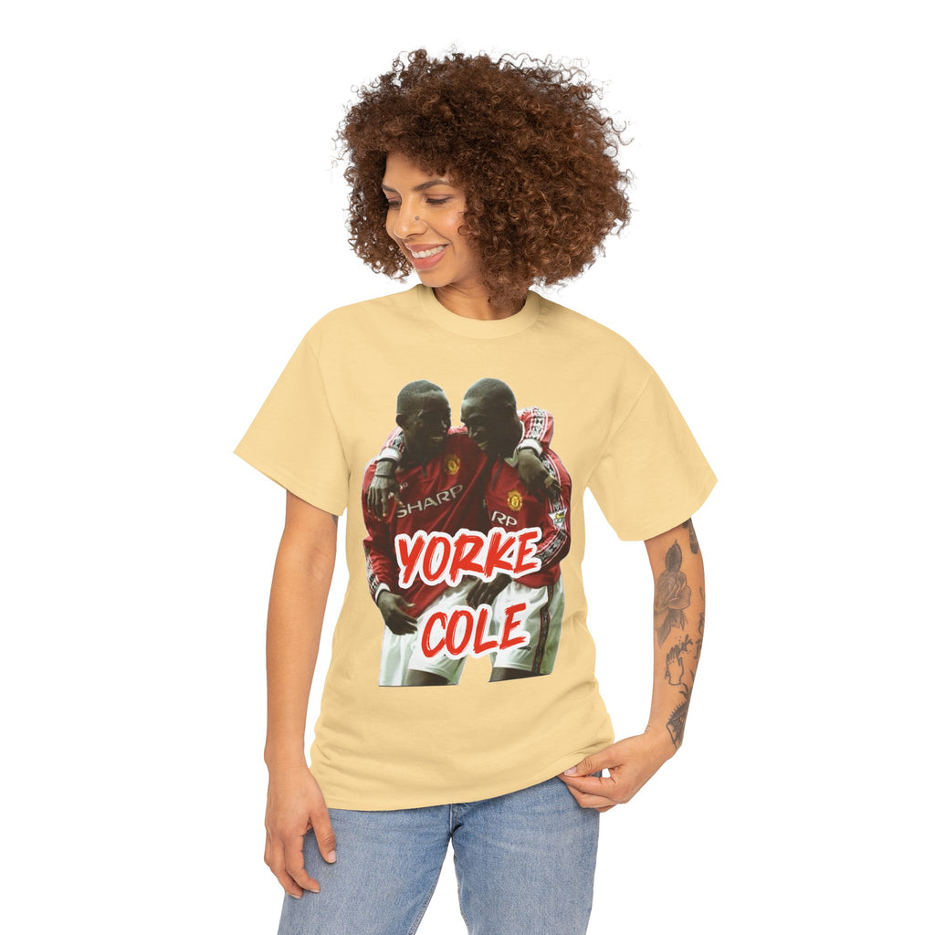 Yorke & Cole Manchester United Soccer Legends Graphic Tee — 'Yorke Cole' Retro Football Shirt