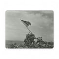 Memorial Iwo Jima Flag PU Leather Mouse Mat — Vintage WWII Photo Desk Pad