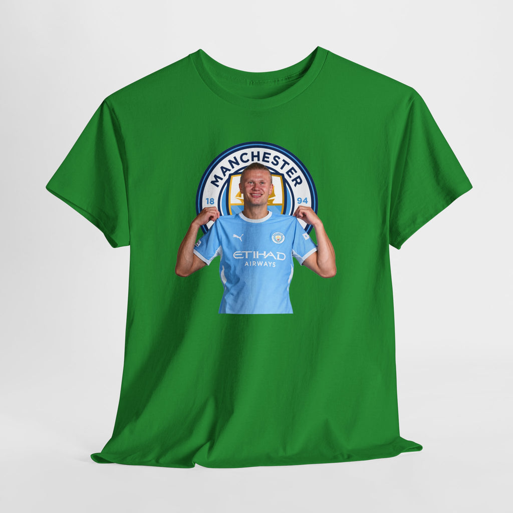 Manchester City Erling Haaland Inspired Cotton T-Shirt Tee — Player Celebratory Graphic T-Shirt