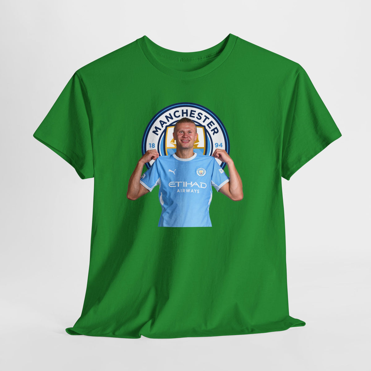 Manchester City Erling Haaland Inspired Cotton T-Shirt Tee — Player Celebratory Graphic T-Shirt