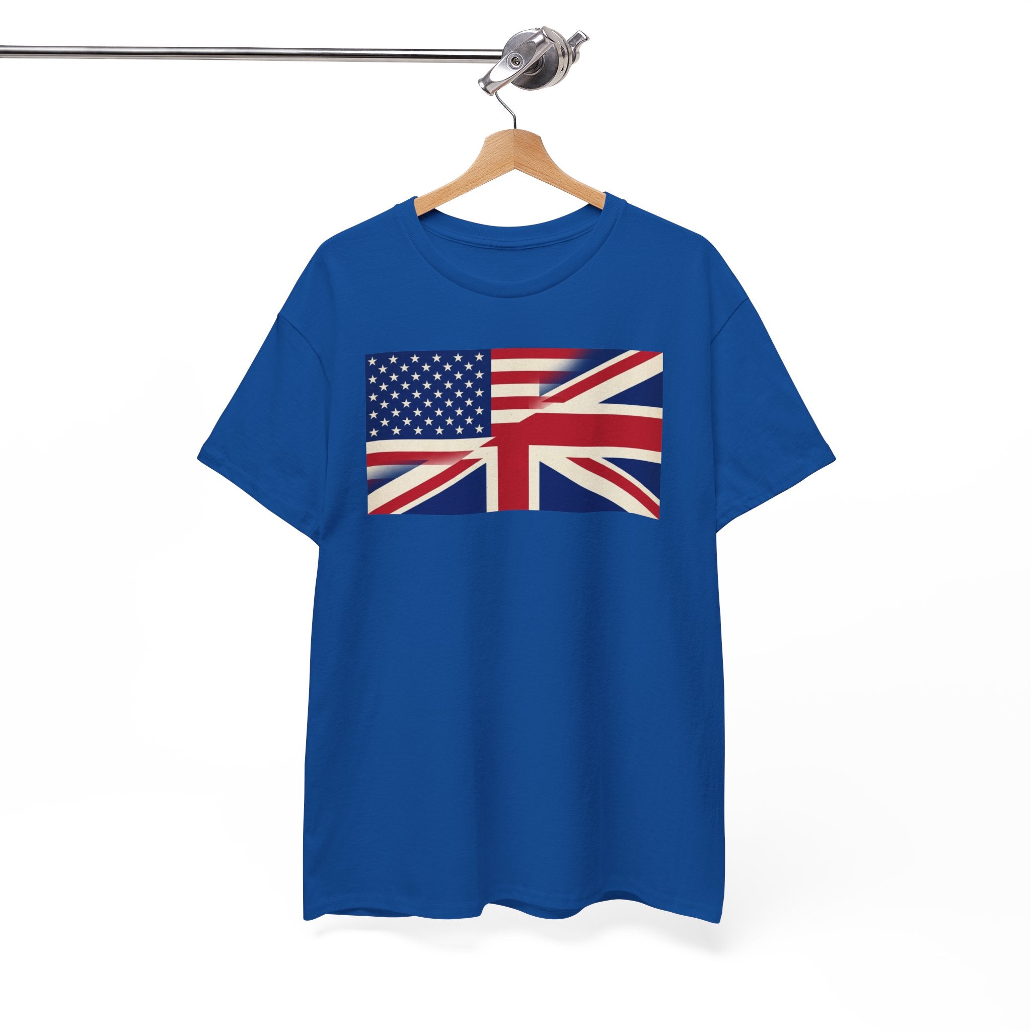 USA-UK Flag Graphic Tee — American British Union Jack Mashup T-Shirt