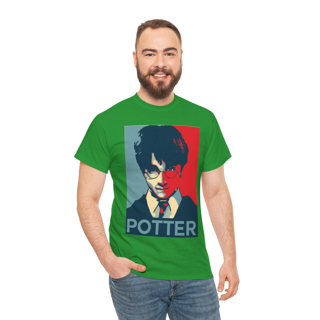 Harry Potter Inspired Vintage Wizard Portrait Cotton T‑Shirt — 'Potter' Graphic Tee